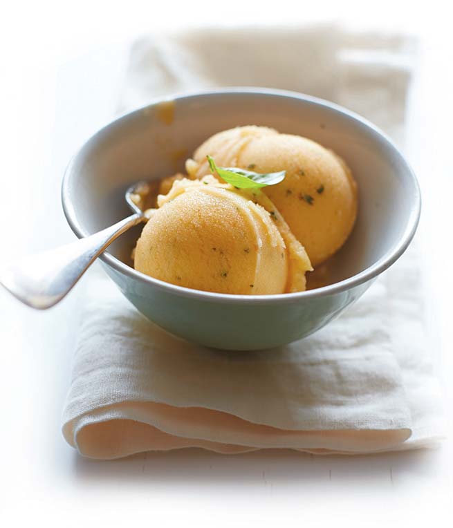 recipePeachBasilSorbet