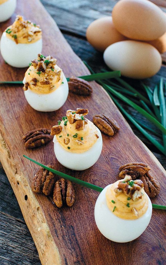 Sweet Potato Deviled Eggs with Smokin’ Pecans Edible Dallas and Fort