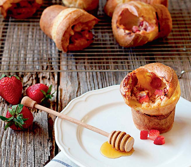 Strawberry and Goat Cheese Popovers