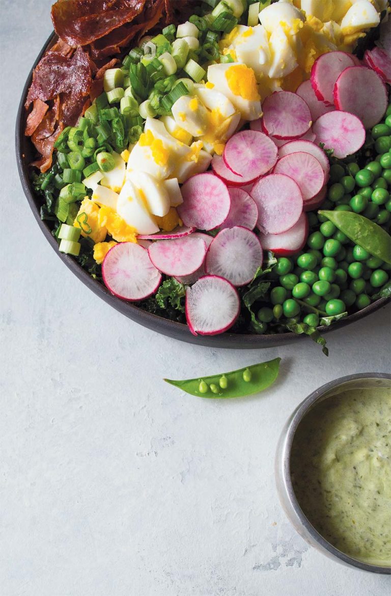 Spring Kale Salad with Green Goddess Dressing - Edible Dallas and Fort ...